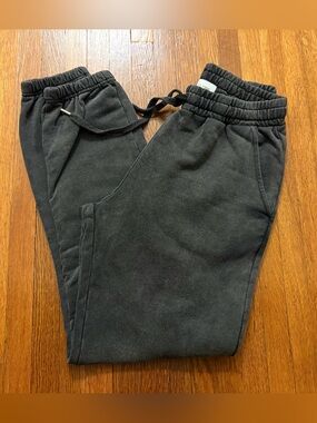 Something navy Black Drawstring Fleece Jogger Pants